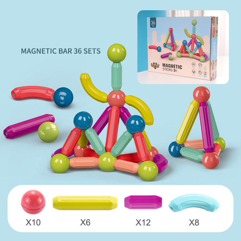 Magnetic stick building game