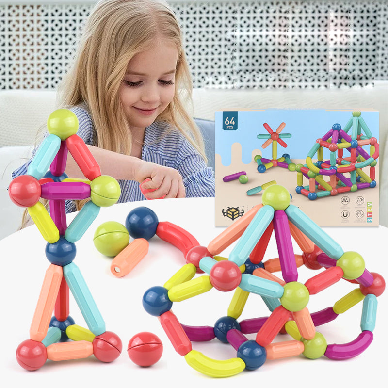 Magnetic stick building game