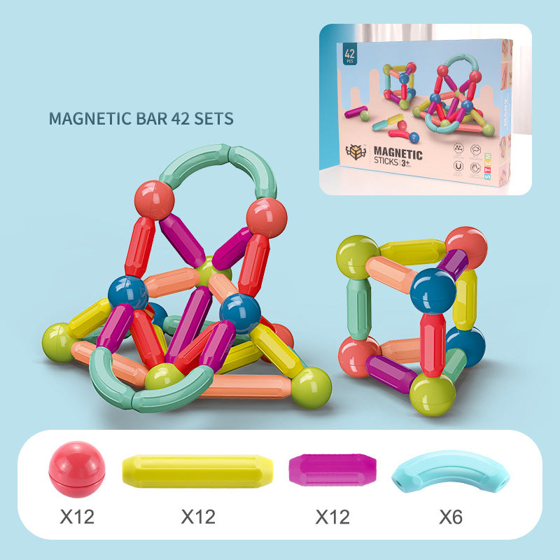 Magnetic stick building game